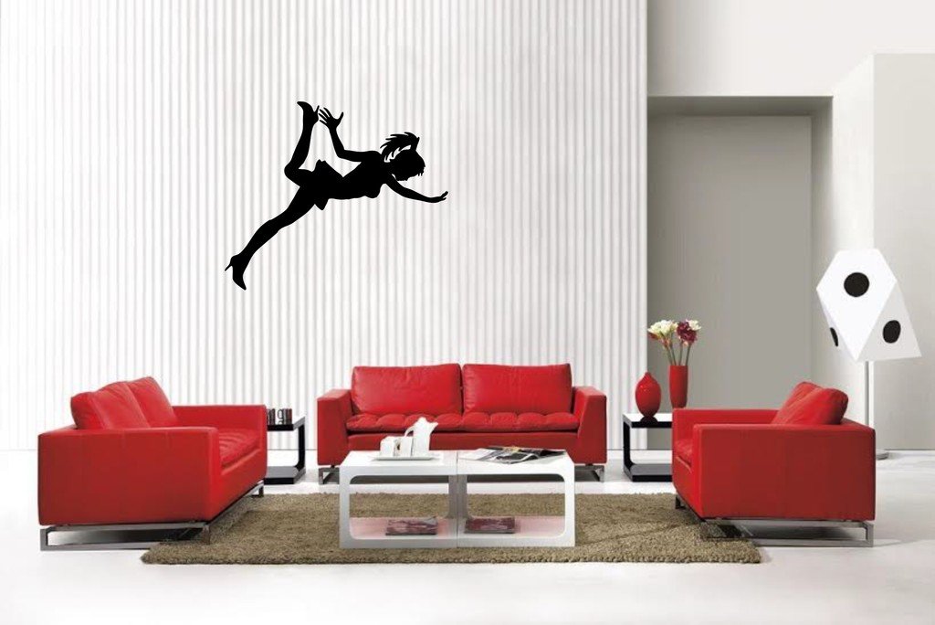 Picniva Matte Black Girl Style 20 Vinyl Wall Decal Figure Silhouette Decor