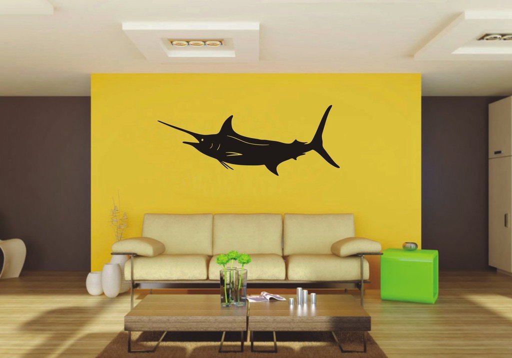 Picniva Marlin Sty17 Vinyl Wall Decal, Approx 56.6 x 22 in, Removable