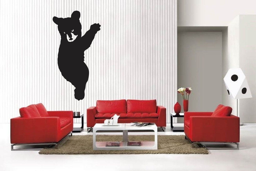 Picniva Matte Black Bear Style 2 Vinyl Wall Decal Woodland Cabin Decor Home