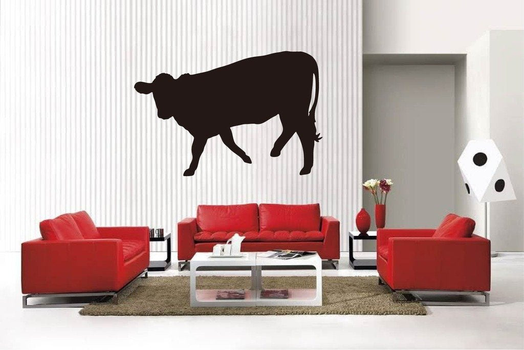 Picniva Matte Black Cow Style 43 Vinyl Wall Decal Farm Ranch Decor BG5139