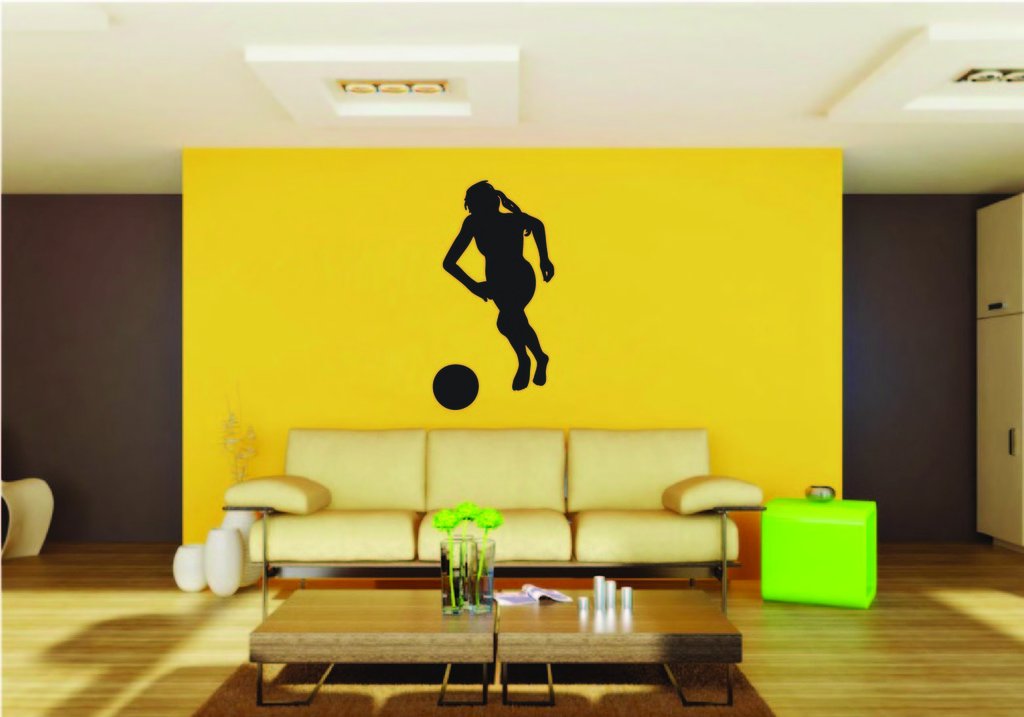 Picniva Soccer Girl Style 14a Removable Vinyl Wall Decal