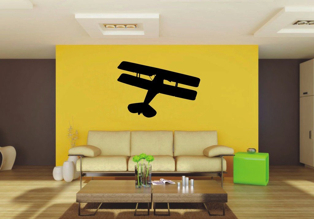 Picniva 22x14.96 Biplane Style 4a Vinyl Wall Decal Aviation