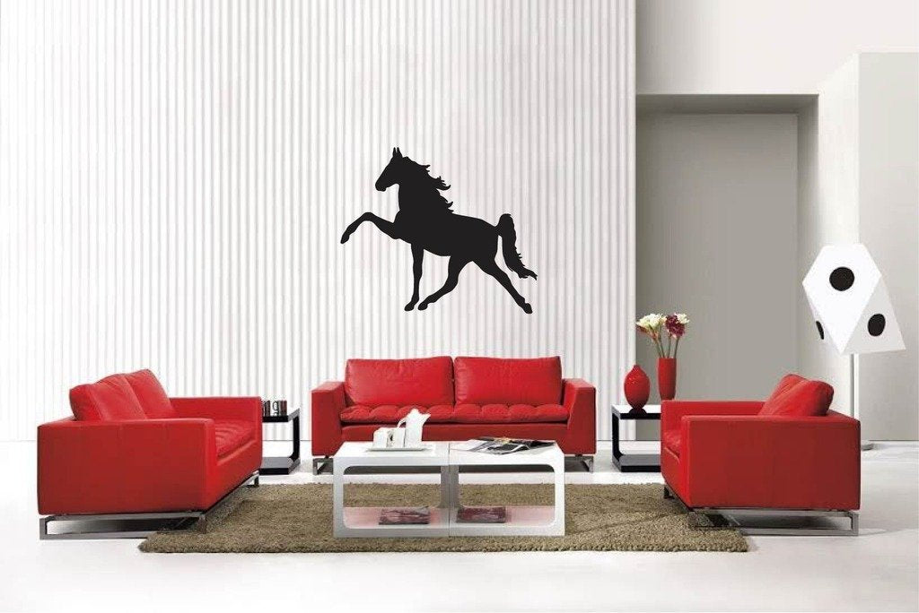 Picniva Matte Black Western Horse Style 15a Vinyl Wall Decal Ranch Decor