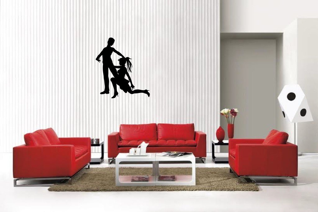Picniva Matte Black Dancing Style 36 Vinyl Wall Decal Music Dance Decor