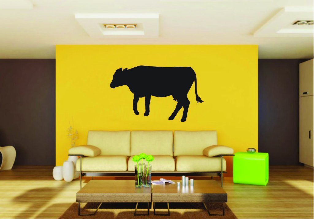 Picniva Cow Sty74 Vinyl Wall Decal, Approx 22 x 13.28 in, Removable