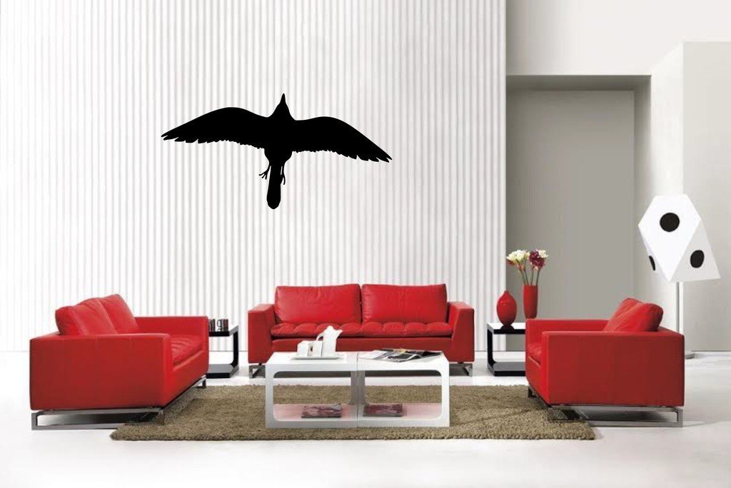Picniva Cardinal Style 4A Vinyl Wall Decal, Matte Black, 22 x 11.02 in