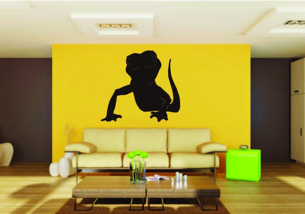 Picniva Gecko Sty2 Vinyl Wall Decal, Approx 22 in Square, Removable