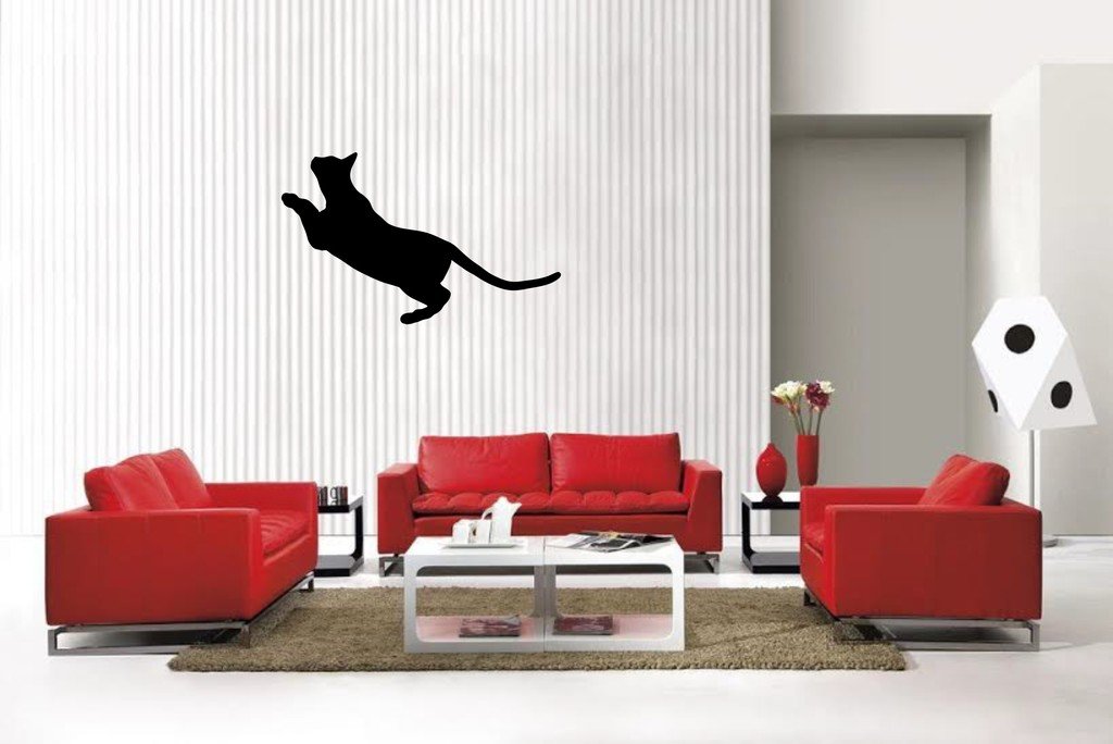 Picniva Matte Black Abyssinian Style 6 Vinyl Wall Decal Pet Animal Decor