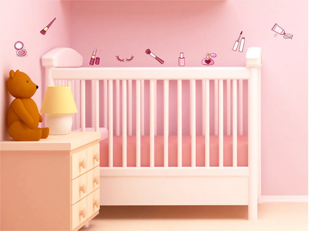 Picniva Makeup Clear Vinyl Wall Stickers, A1, 5 in Tallest