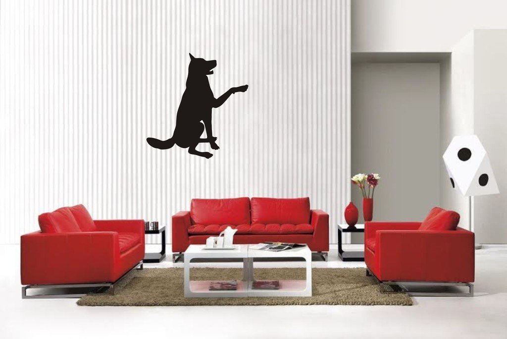 Picniva Wolf Style 47 Vinyl Wall Decal, Matte Black, 22 x 22.79 in