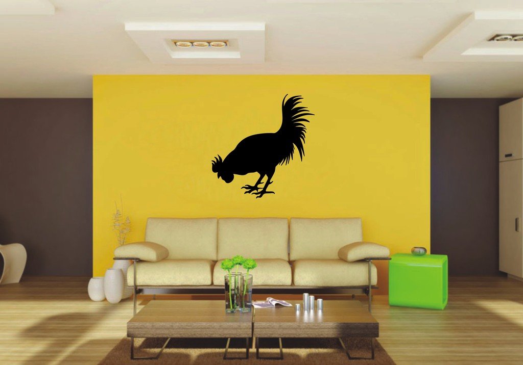 Picniva Rooster Sty1 Vinyl Wall Decal, Removable, Home Decor