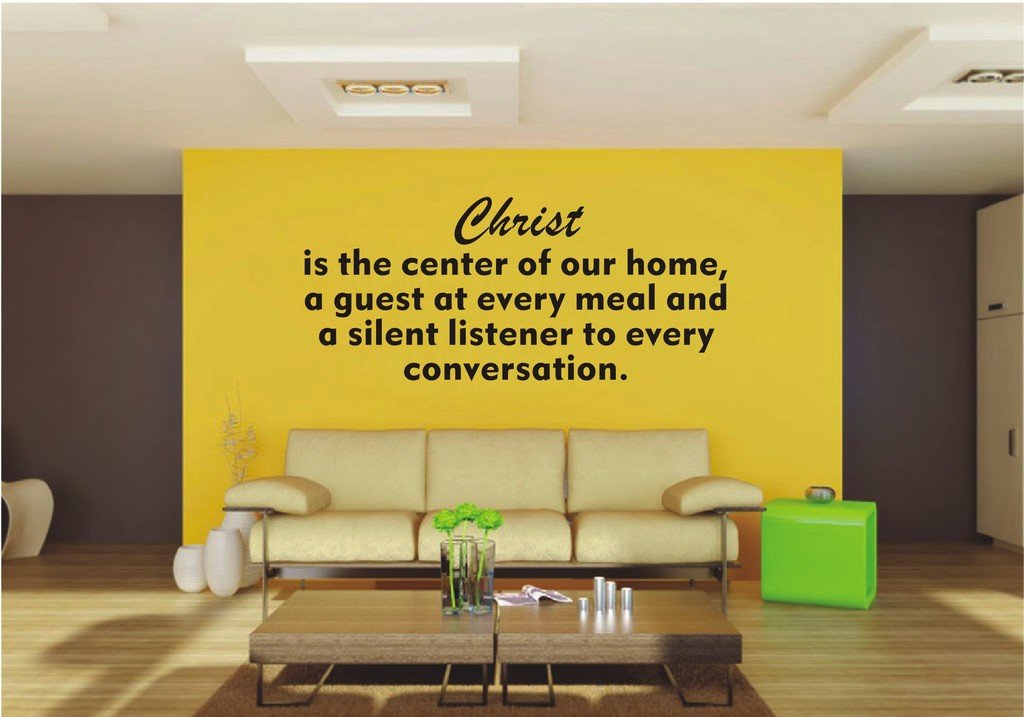Picniva Christ Center of Our Home Quote Vinyl Wall Decal, Waterproof