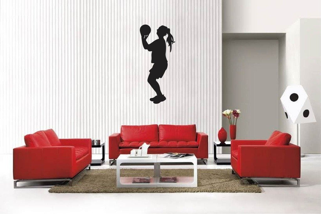 Picniva Matte Black Basketball Style 12 Vinyl Wall Decal Sports Decor