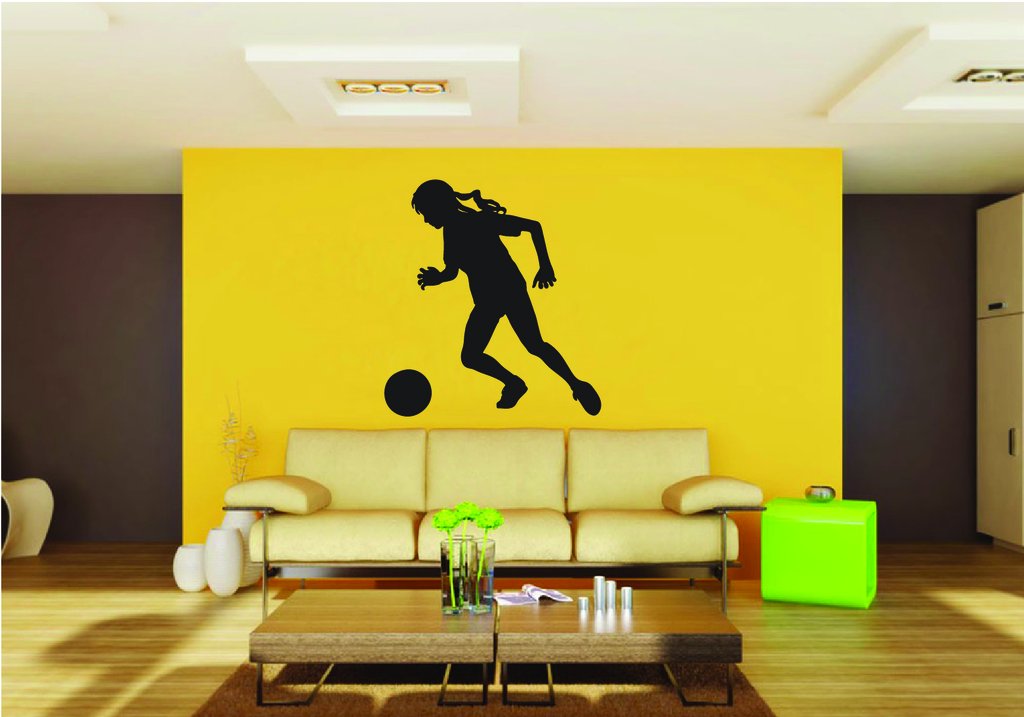 Picniva Soccer Girl Style 39a Removable Vinyl Wall Decal