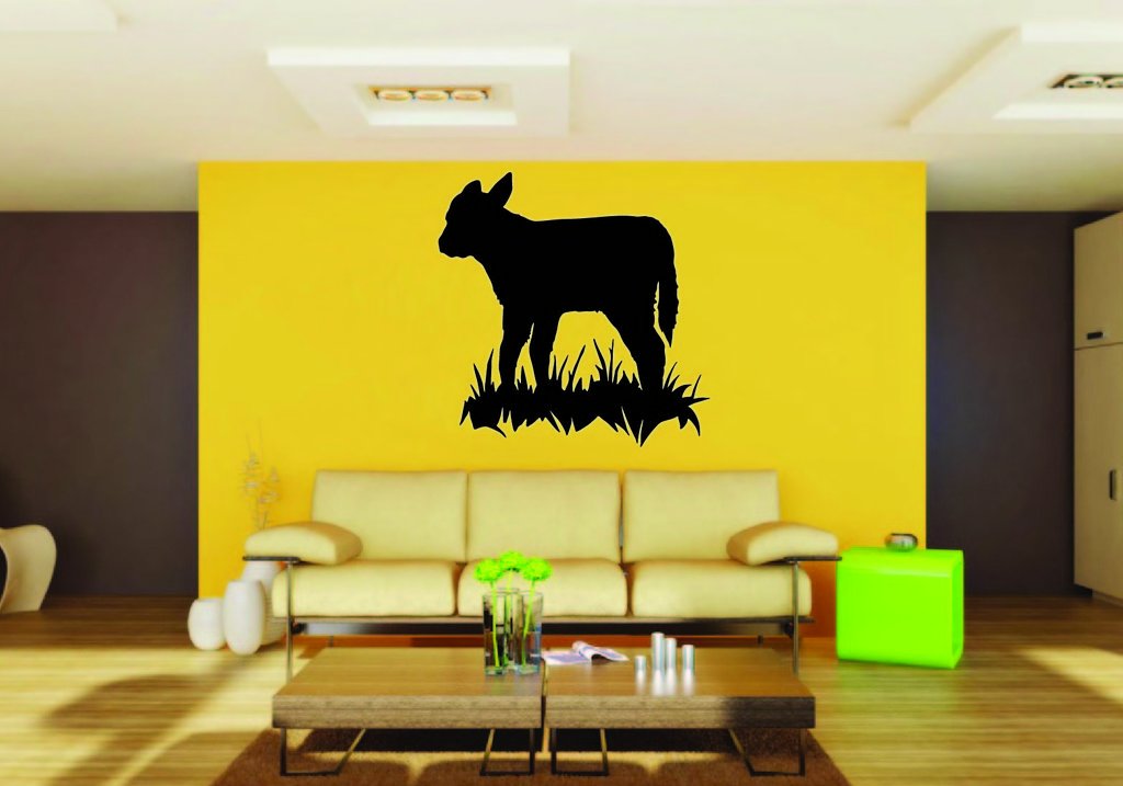 Picniva Cow Sty16 Vinyl Wall Decal, Approx 22 in Square, Removable