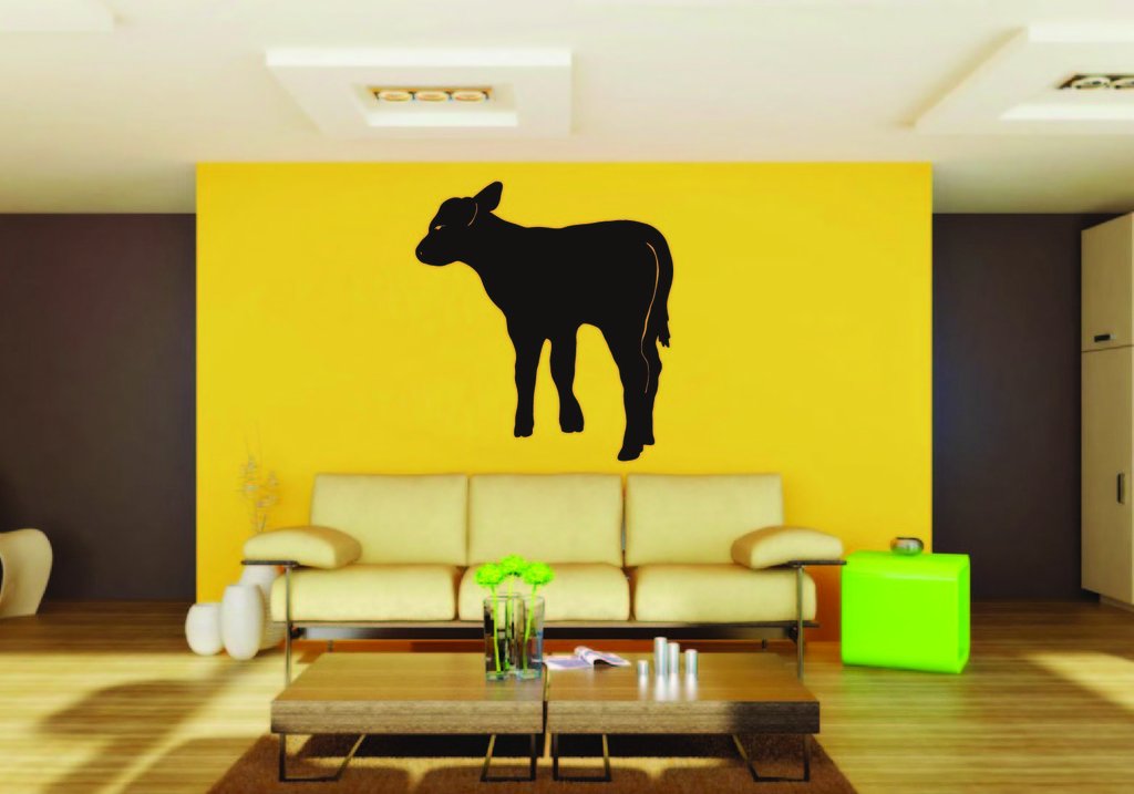Picniva Cow Sty84 Vinyl Wall Decal, Approx 22 x 24.2 in, Removable