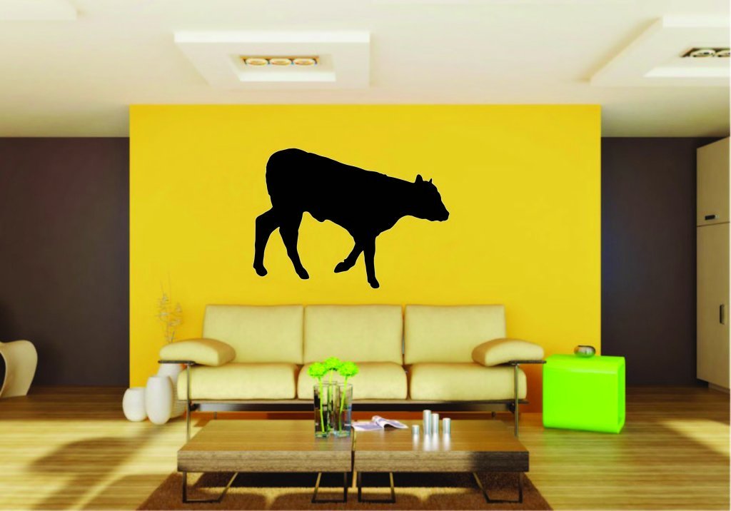 Picniva Cow Sty100 Vinyl Wall Decal, Approx 22 x 15.69 in, Removable
