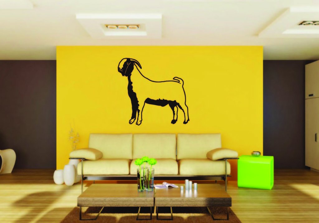 Picniva Boer Goat Sty10 Vinyl Wall Decal, Approx 22 in Square, Removable