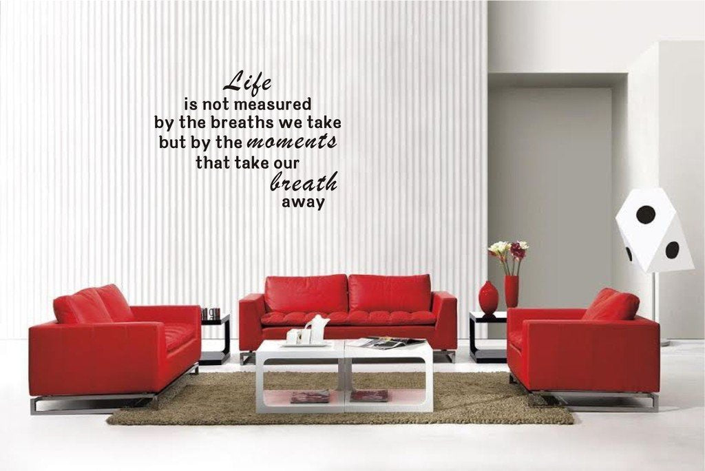 Picniva Matte Black Life is Not Measured by the Vinyl Wall Decal BG8214