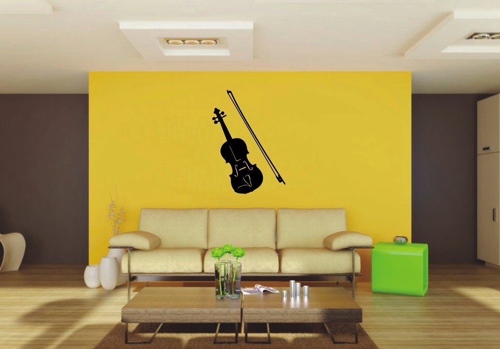 Picniva 22x31.36 Fiddle Style 4 Vinyl Wall Decal Music Decor