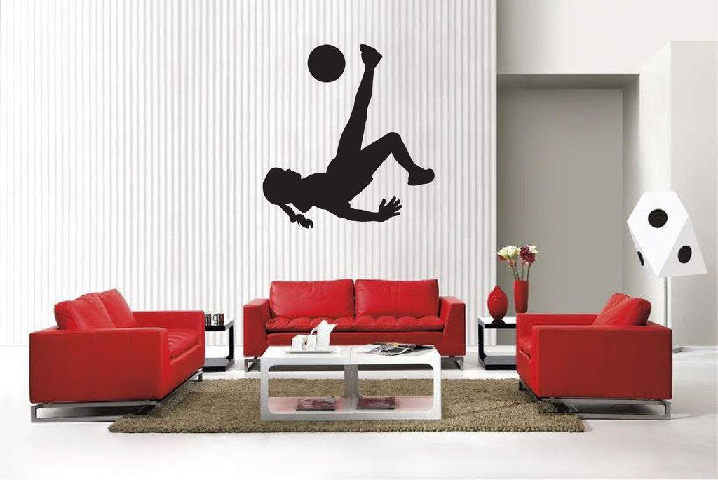 Picniva Matte Black Soccer Girl Style 36a Vinyl Wall Decal Sports Decor