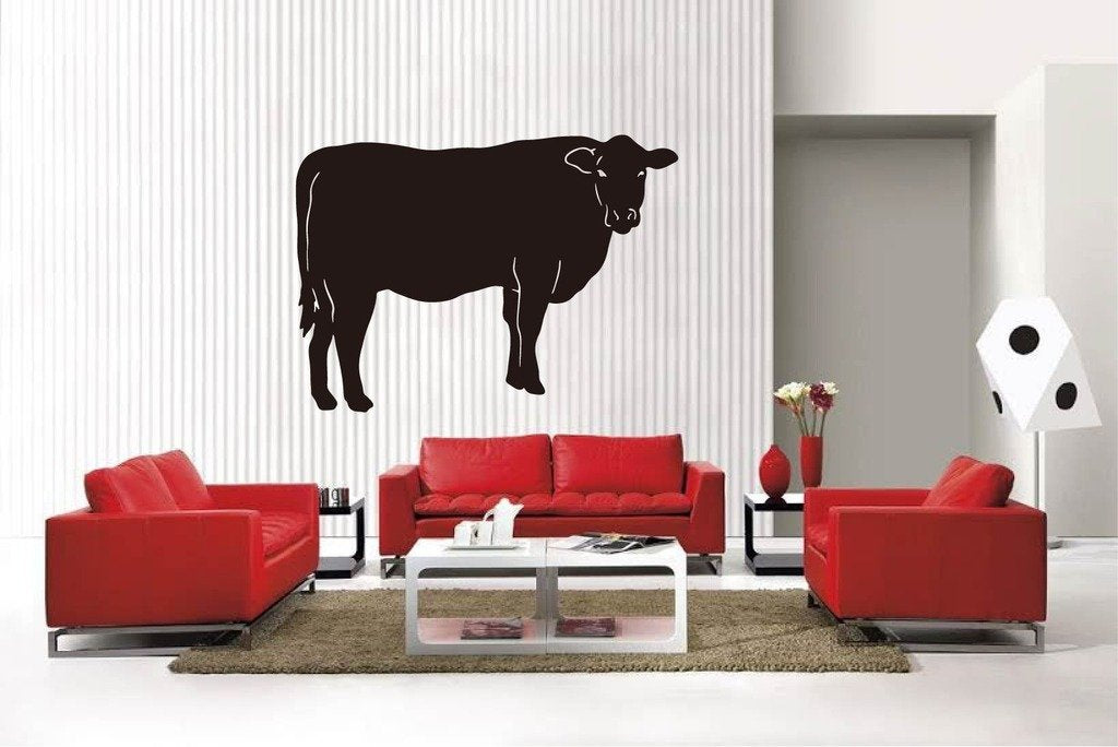 Picniva Matte Black Cow Style 79 Vinyl Wall Decal Farm Ranch Decor BG5174