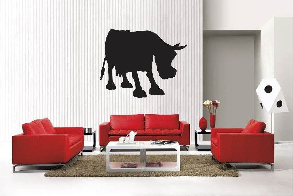 Picniva Matte Black Cow Style 10a Vinyl Wall Decal Farm Ranch Decor