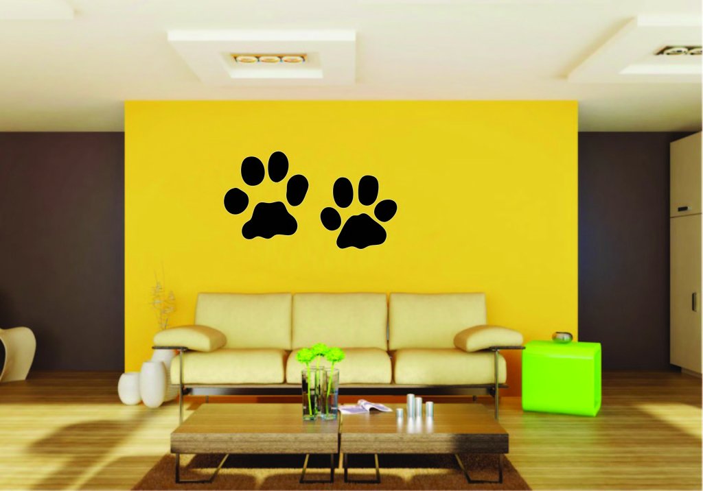 Picniva Bobcat Track Vinyl Wall Decal, Approx 22 x 12.5 in, Removable