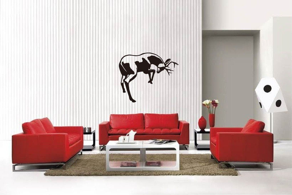 Picniva Matte Black Buck Style 29 Vinyl Wall Decal Deer Hunting Decor