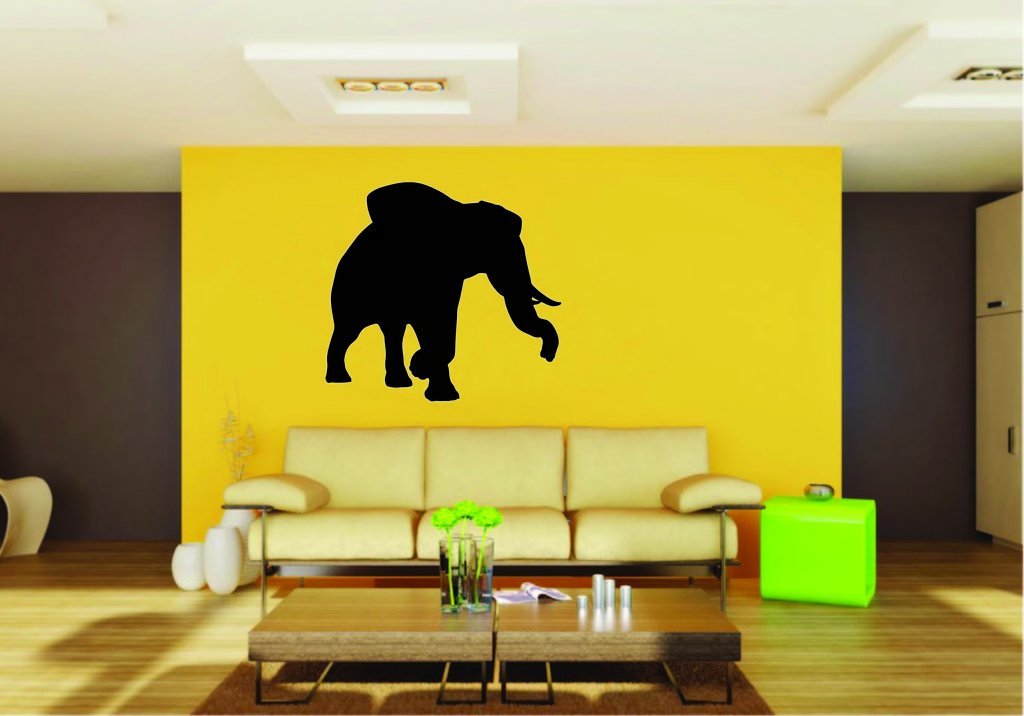Picniva Elephant Sty3 Vinyl Wall Decal, Approx 22 x 20.61 in, Removable