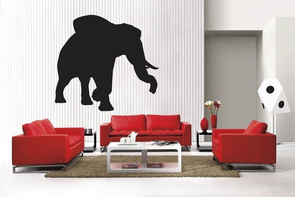 Picniva Matte Black Elephant Style 3 Vinyl Wall Decal Safari Nursery BG5604