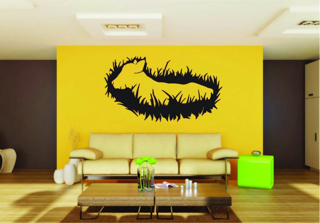Picniva Cow Sty71 Vinyl Wall Decal, Approx 22 x 12.21 in, Removable