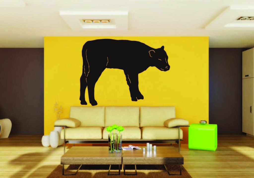 Picniva Cow Sty73 Vinyl Wall Decal, Approx 22 x 17.6 in, Removable