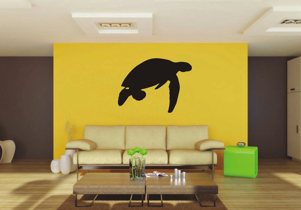Picniva Green Sea Turtle Sty3 Vinyl Wall Decal, Approx 22 x 16.29 in