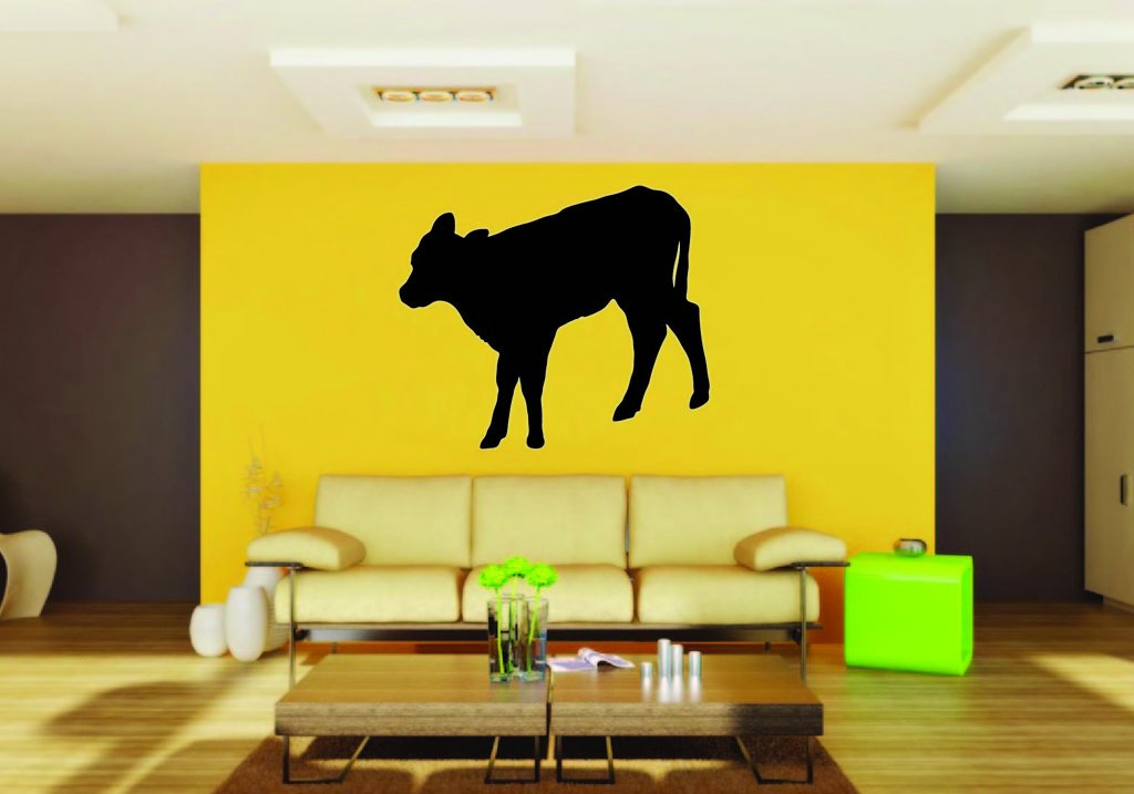 Picniva Cow Sty17 Vinyl Wall Decal, Approx 22 x 19.8 in, Removable