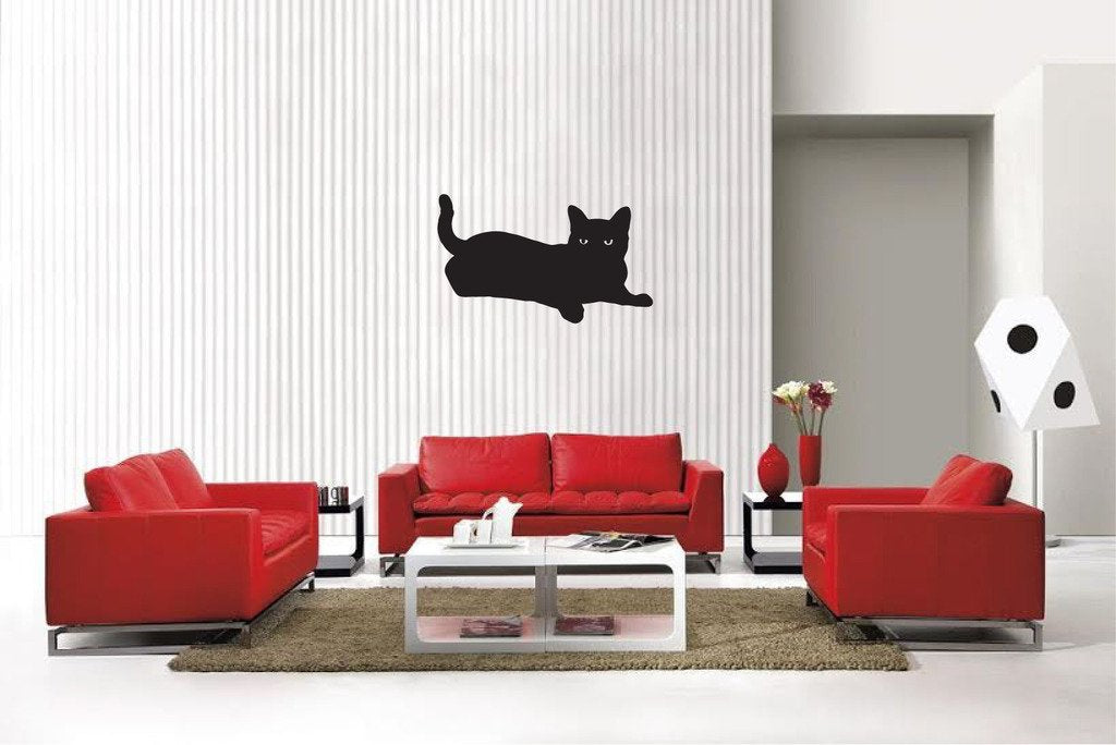 Picniva Matte Black Cat Style 1 Vinyl Wall Decal Feline Decor