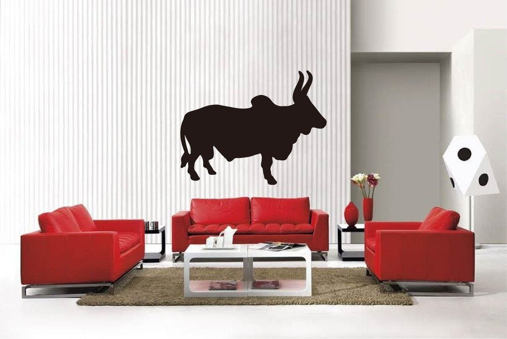 Picniva Matte Black Cattle Style 12 Vinyl Wall Decal Farm Ranch Decor
