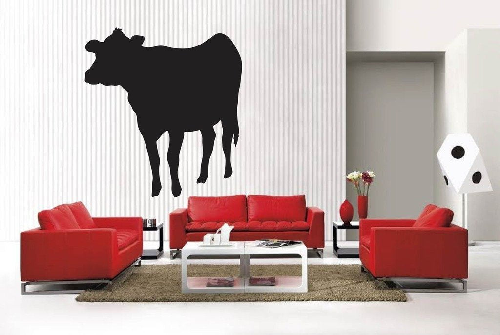 Picniva Matte Black Cow Style 51 Vinyl Wall Decal Farm Ranch Decor BG5501
