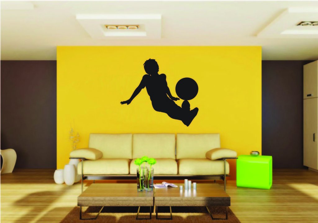 Picniva Soccer Boy Style 23a Removable Vinyl Wall Decal