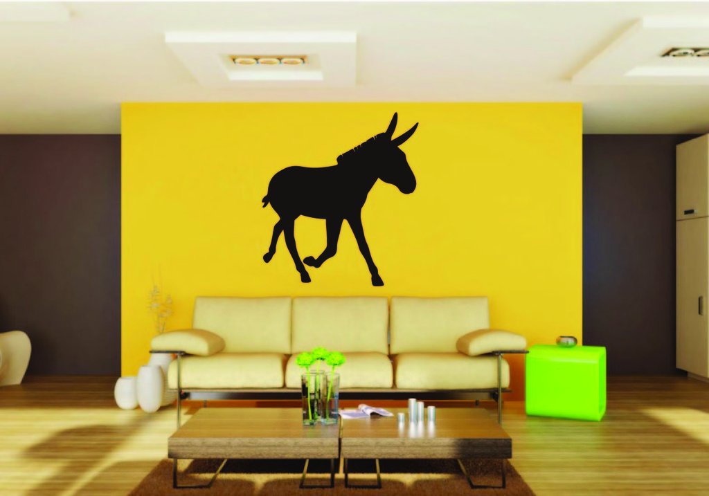 Picniva Donkey Sty16 Vinyl Wall Decal, Approx 22 x 24.2 in, Removable