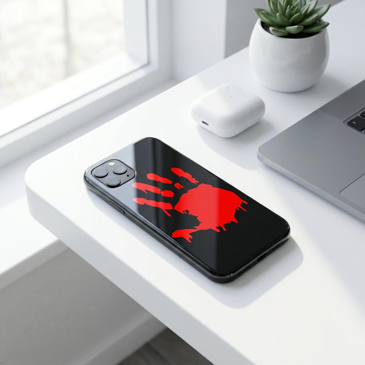 Decaltor Zombie Bloody Handprint Vinyl Decal, Laptop Sticker