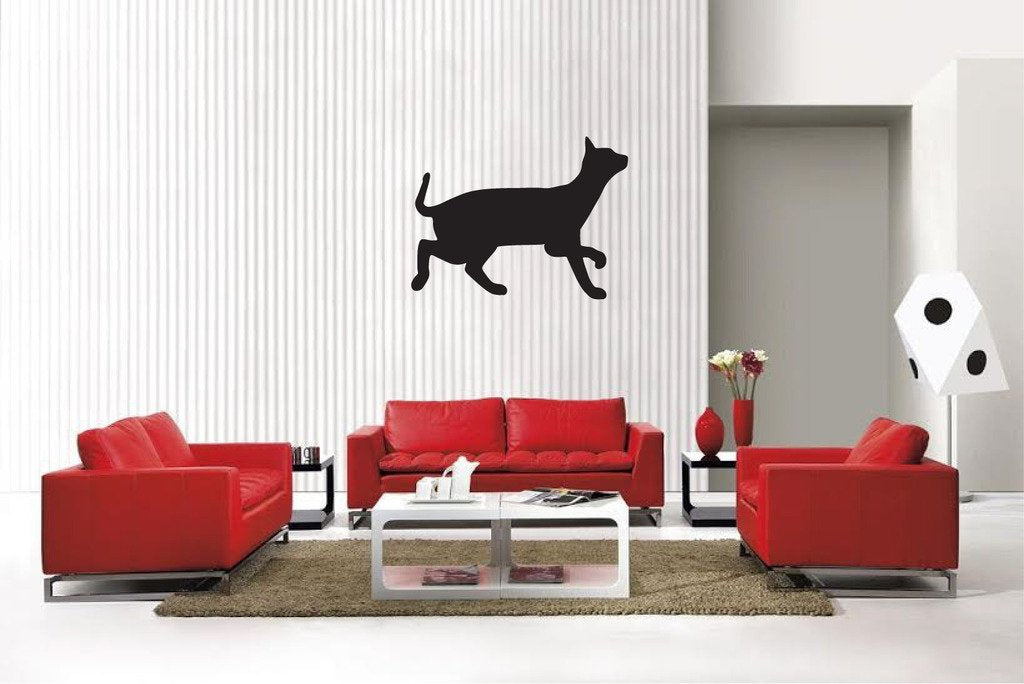 Picniva Matte Black Oriental Style 7 Vinyl Wall Decal Feline Decor