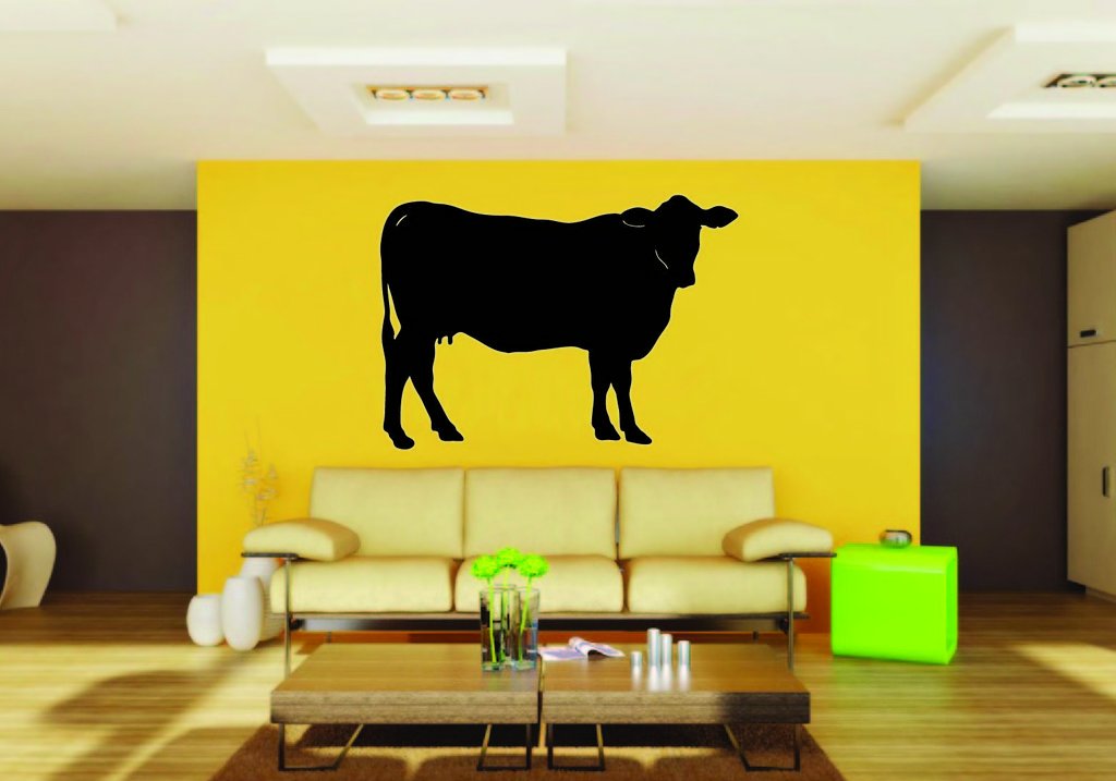 Picniva Cow Sty24 Vinyl Wall Decal, Approx 22 x 15.4 in, Removable