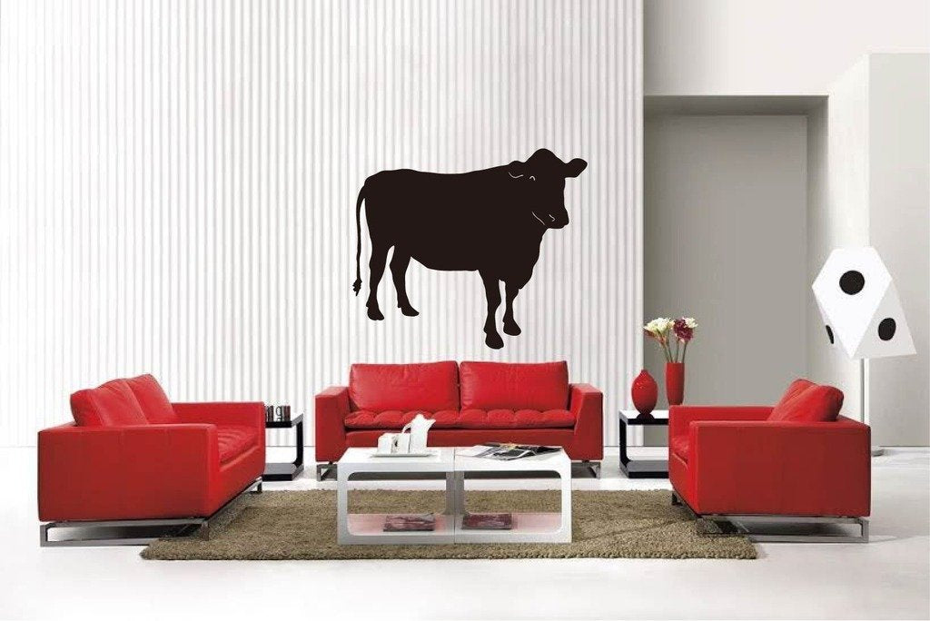 Picniva Matte Black Cattle Style 9 Vinyl Wall Decal Farm Ranch Decor