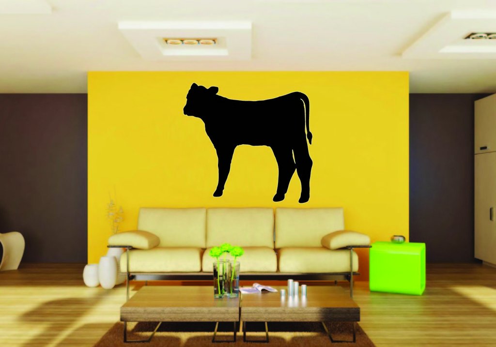 Picniva Cow Sty14 Vinyl Wall Decal, Approx 22 in Square, Removable