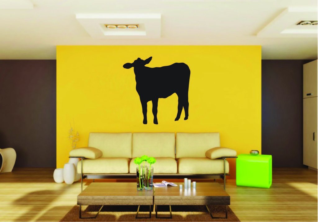 Picniva Cow Sty46 Vinyl Wall Decal, Approx 22 x 21.67 in, Removable