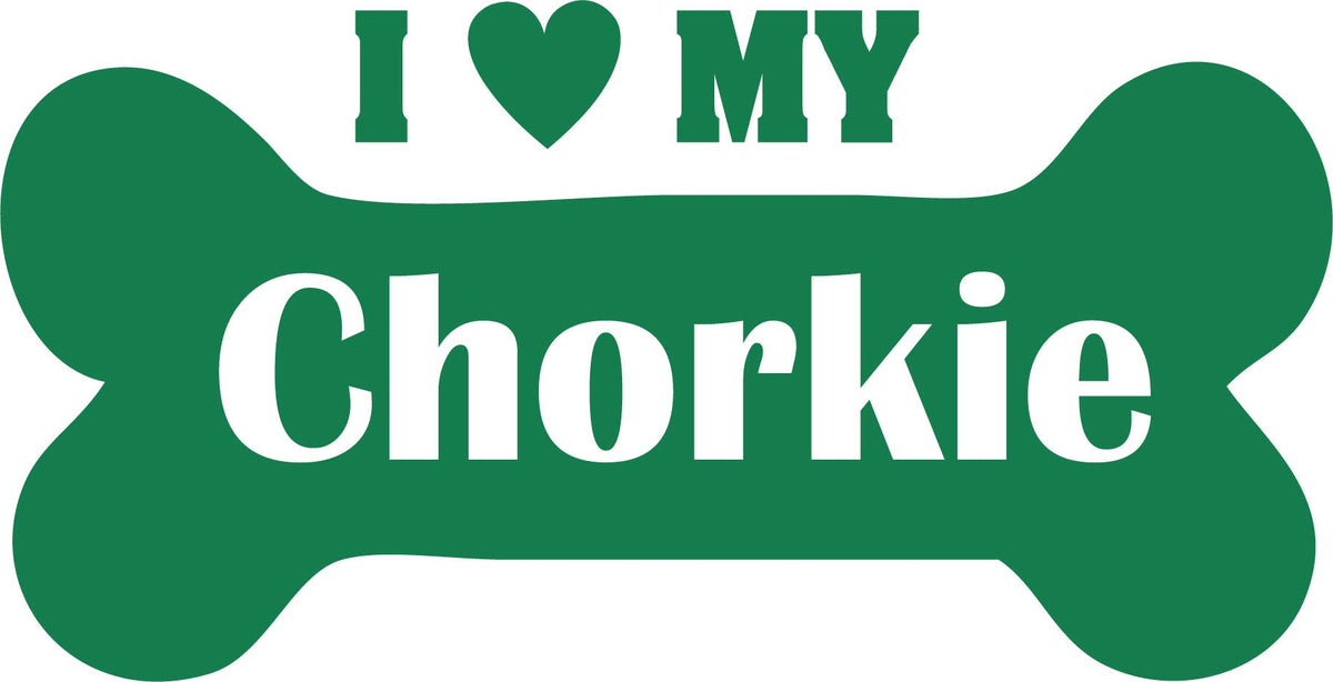 Decaltor I Love My Chorkie Vinyl Decal for Car Window Laptop, 5 in