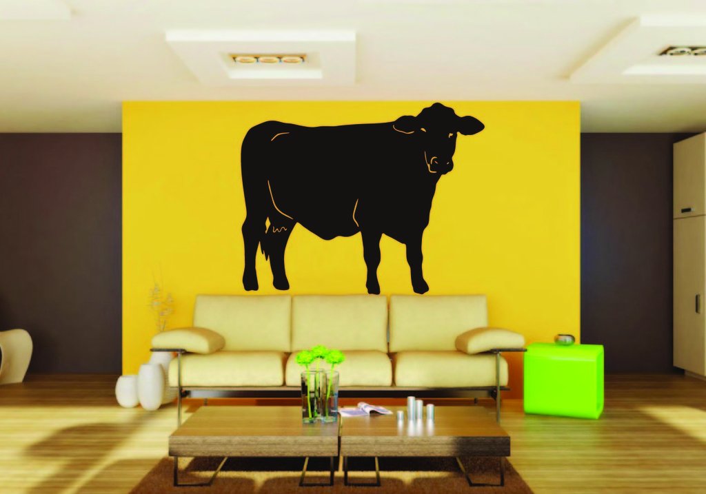 Picniva Cow Sty56 Vinyl Wall Decal, Approx 22 x 17.6 in, Removable