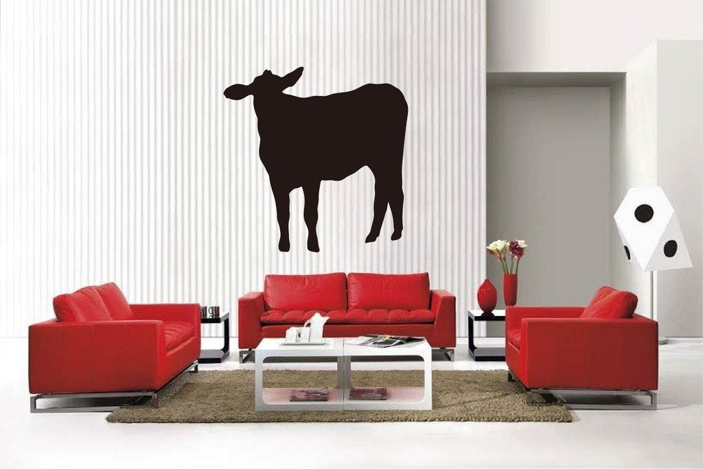 Picniva Matte Black Cow Style 46 Vinyl Wall Decal Farm Ranch Decor BG5141