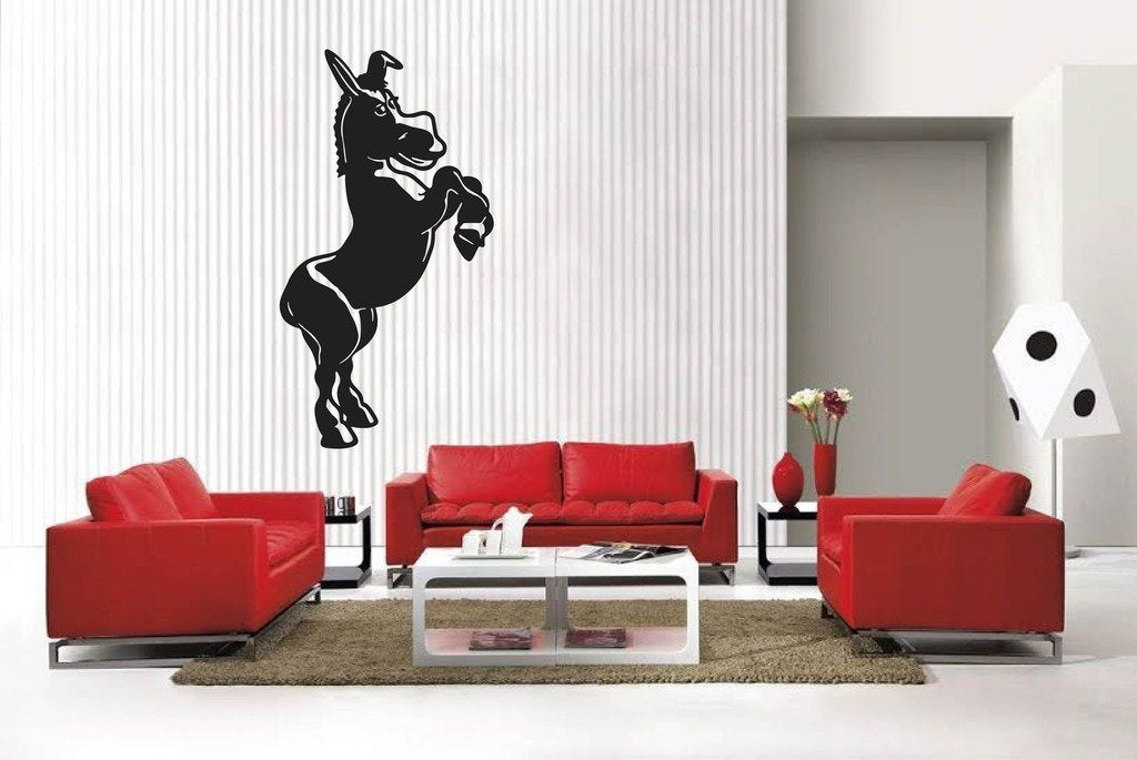 Picniva Matte Black Donkey Style 9 Vinyl Wall Decal Farm Barn Decor BG5576